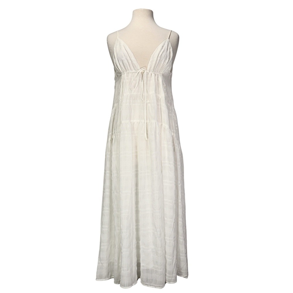 ASTR The Label Lizbeth Dress Size S  Babydoll Spaghetti White Summer Resort Boho